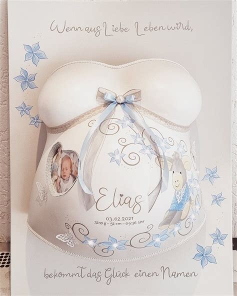Beispiel für einen künstlerisch gestalteten Babybauchabdruck