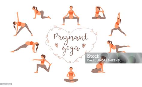 Illustration einer schwangeren Frau in einer Yoga-Pose