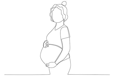 Illustration, die eine schwangere Frau zeigt, die sich bewusst ernährt, aber auch gelegentlich nascht