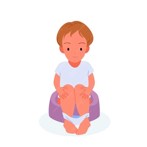 Illustration eines Kindes, das stolz auf einem Töpfchen sitzt
