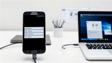 Illustration des Odin-Software-Interfaces auf einem PC mit angeschlossenem Samsung-Smartphone.