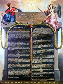Darstellung der Erklärung der Menschen- und Bürgerrechte