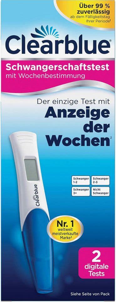 Darstellung der Anwendungsschritte des Clearblue Frühtests mit Illustrationen