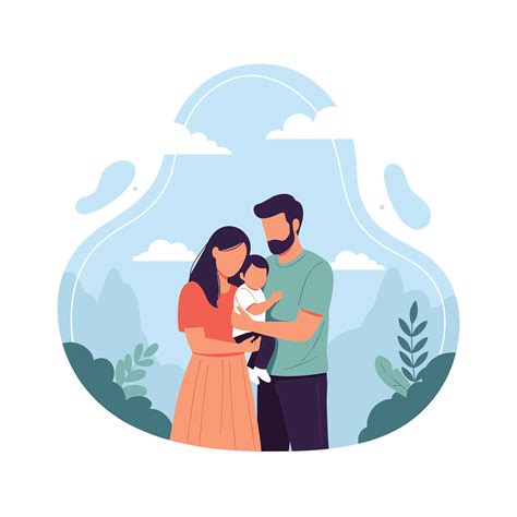Illustration einer friedlich schlafenden Familie mit sanften Düften, die sie umgeben.
