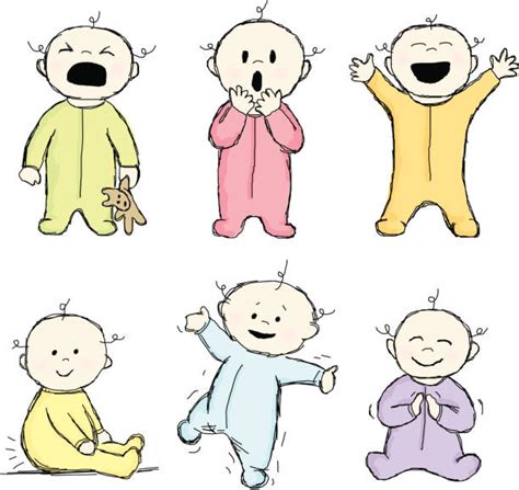 Illustration eines Babys, das unsicher seine ersten Schritte macht, mit Fokus auf die Füße.