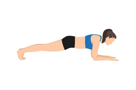 Beispielbild einer Frau, die eine Plank-Übung ausführt, mit Hervorhebung des 