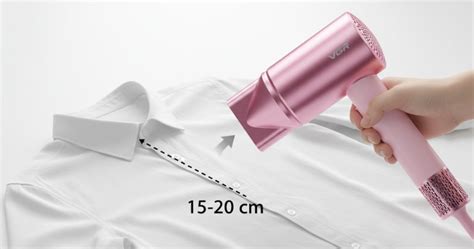 Glätten von Kleidung mit einem Haartrockner