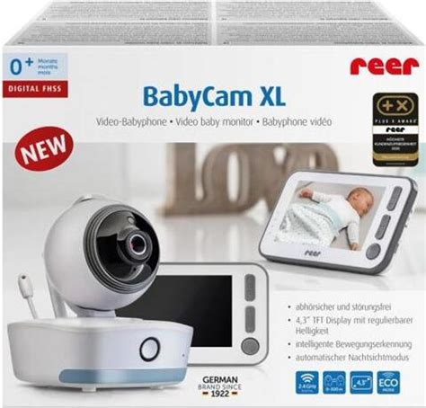 Illustration des Reer BabyCam XL 80440 Babyphones, das die Kamera und das Elterngerät zeigt
