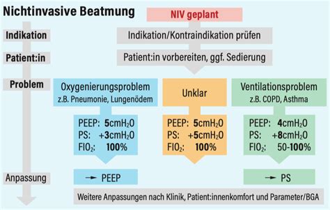 Vergleich von CPAP und NIV bei der neonatalen Beatmung, mit Fokus auf Indikationen und Ergebnisse.