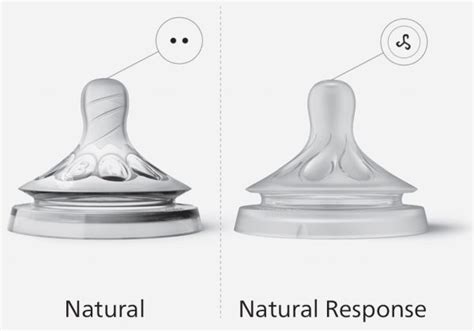 Detailaufnahme der Saugeröffnungen des Natural Response Saugers im Vergleich zu einem traditionellen Sauger.