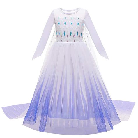 Beispiel für ein genähtes Elsa-Kleid mit Pailletten-Gummiband und Tüllrock