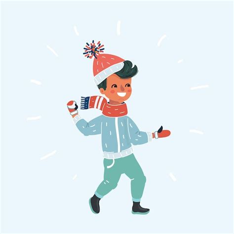 Illustration eines Kindes, das im Schnee spielt, um die Freude an der Winteraktivität zu betonen.