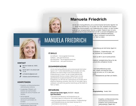 Beispiel eines Lebenslaufs mit eingefügter Elternzeit