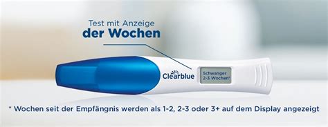 Grafik, die die Funktionsweise des Clearblue Digital Schwangerschaftstests mit Wochenbestimmung veranschaulicht, inklusive des Dual-Sensors und der Anzeige der Schwangerschaftswochen.