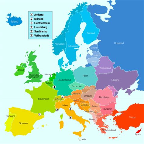 Karte von Europa mit Hervorhebung von Ländern mit unterschiedlichen Gesetzen zur künstlichen Befruchtung