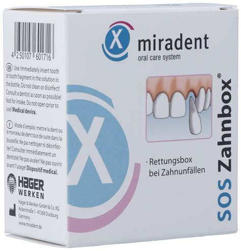 Illustration einer Zahnrettungsbox und Alternativen zur Aufbewahrung von ausgeschlagenen Zähnen