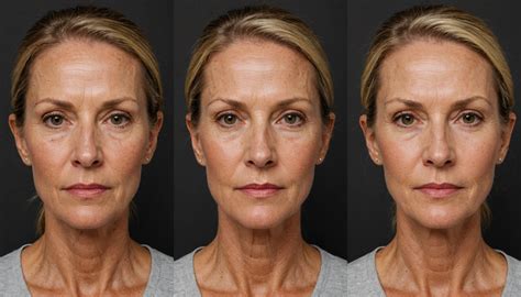 Vergleichsdarstellung einer Haut vor und nach der Anwendung von Plazenta-Creme, die eine verbesserte Elastizität und weniger Falten zeigt.