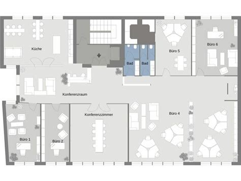 Grundriss der Yoga-Praxis mit Kurs- und Seminarraum sowie weiteren Einrichtungen