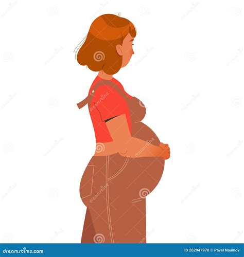 Illustration einer schwangeren Frau, die sich auf ihre Arbeit vorbereitet