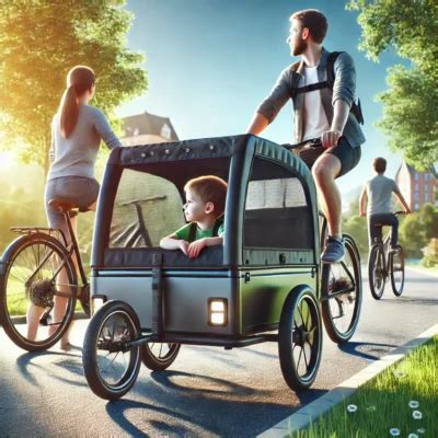 Infografik zur Veranschaulichung der wichtigsten Sicherheitsmerkmale bei Fahrradanhängern für Babys