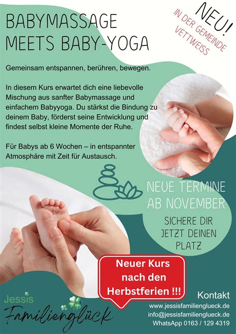 Collage aus Fotos verschiedener Kursangebote: Babymassage, Trageberatung, Yoga