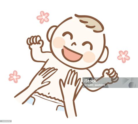 Illustration von Eltern, die ihr Baby massieren