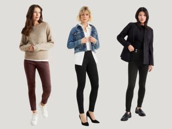Collage aus verschiedenen Outfits mit blauen Umstandsblusen für unterschiedliche Anlässe