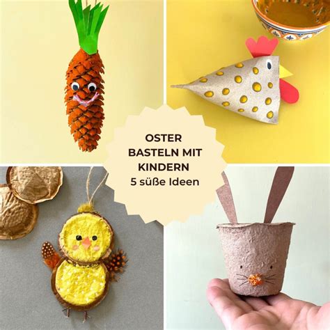 Collage mit verschiedenen Salzteig-Bastelideen für Ostern, Herbst und Weihnachten