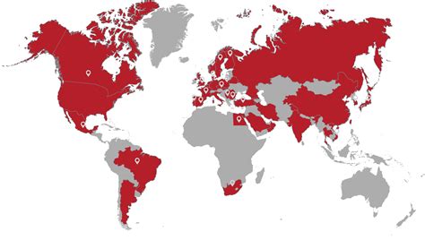 Weltkarte, die die Standorte von United Family Hospitals und Raffles Medical Group in China hervorhebt