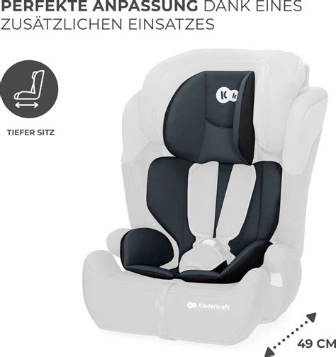 Schema der Gurtführung und Verstellmöglichkeiten des Kinderkraft COMFORT UP i-Size