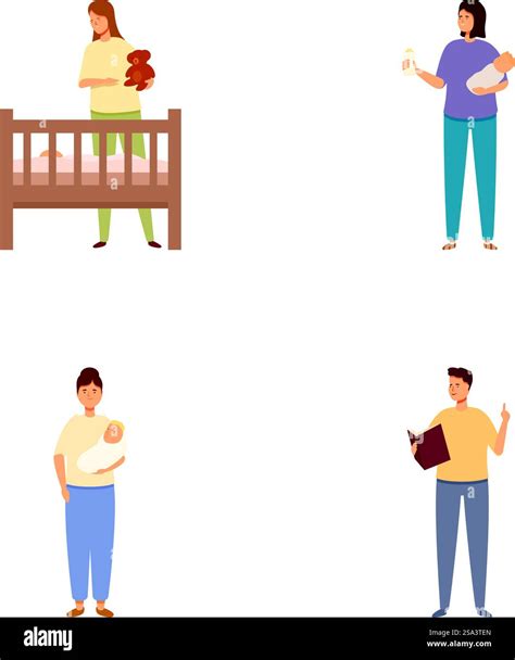 Illustration, die Eltern zeigt, wie sie ihre Babys beim Essen beaufsichtigen