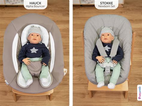 Vergleich der Sitzwinkel von Hauck Newborn-Aufsätzen in Ruheposition