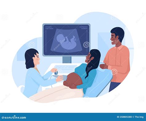 Illustration einer Ultraschalluntersuchung