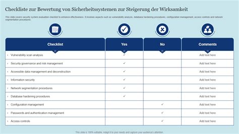 Checkliste mit Icons für Material, Sicherheit, Höhenverstellung und Größe.