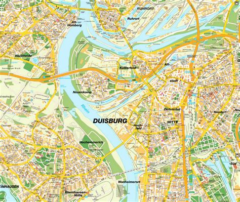 Karte von Duisburg mit Markierung der Praxisstandorte