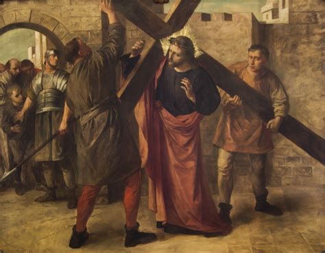 Symbolische Darstellung des Kreuzwegs und der Last Jesu