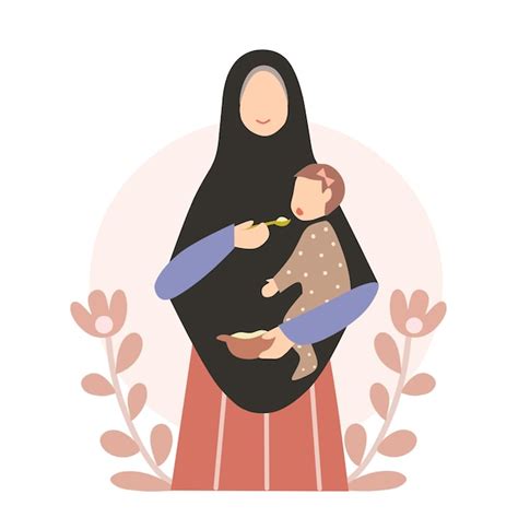 Illustration einer Mutter, die ihr Baby in einem Tragetuch trägt.