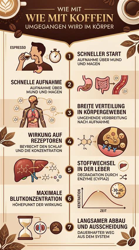 Infografik: Der Weg des Koffeins im Körper