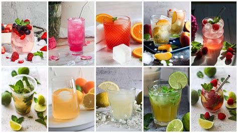 Collage: Verschiedene alkoholfreie Cocktails und Mocktails