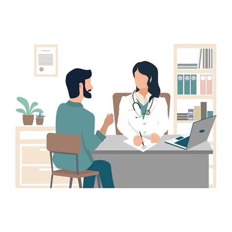 Illustration: Arztgespräch mit Patientin
