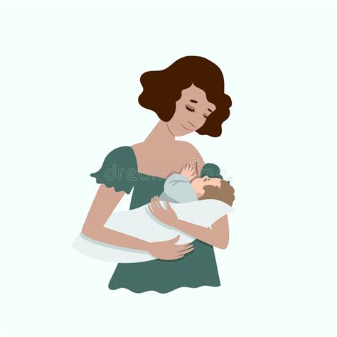 Illustration einer Mutter, die ihr Baby stillt, mit Hervorhebung der Rolle von Duft und Geschmack