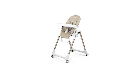 Aufbau des Peg Perego Prima Pappa Diner Hochstuhls mit Fokus auf das Gurtsystem und die Bremse