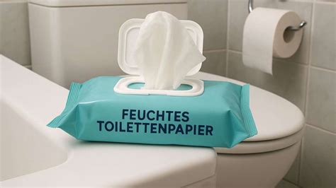 Verpackung von feuchtem Toilettenpapier mit einem klar erkennbaren