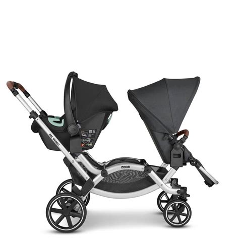 Schema der möglichen Kombinationsmöglichkeiten von Sitzeinheiten, Babywannen und Babyschalen für den ABC Design Zoom 2