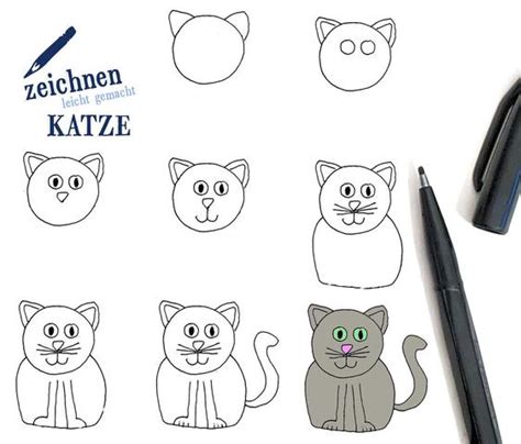 Schritt-für-Schritt-Anleitung zum Zeichnen einer Katze