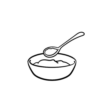 Illustration einer Babyschale mit Dinkelbrei und einem Löffel