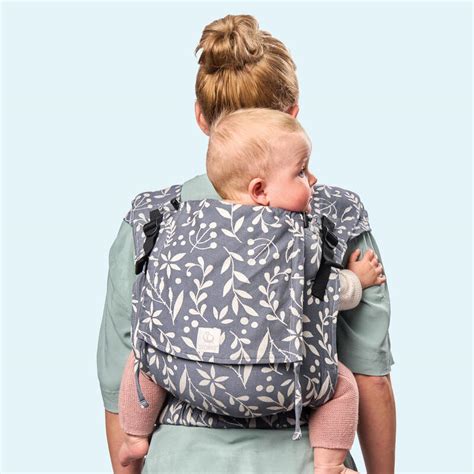 Schema der Stokke Limas Babytrage mit hervorgehobenen Hauptkomponenten