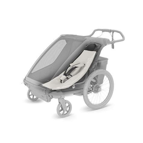 Schema zur korrekten Befestigung des Thule Chariot Infant Sling im Anhänger
