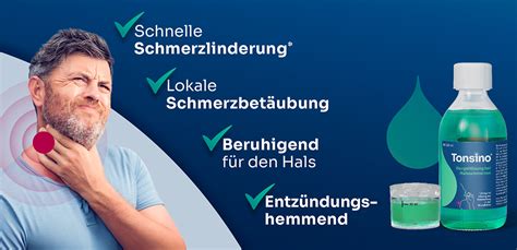 Illustration von Honig, Tee und Gurgellösung zur Linderung von Halsschmerzen