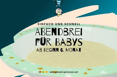 Illustration eines Babys, das mit Genuss Abendbrei isst.